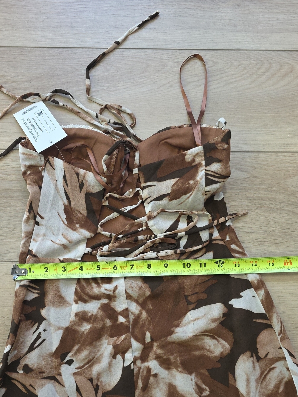 12th Tribe Belle Mocha Floral Mini Dress Size SS - Picture 11 of 14